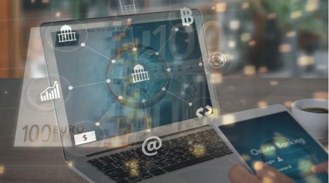 Indian woman using a mobile banking app for digital transaction in rural India